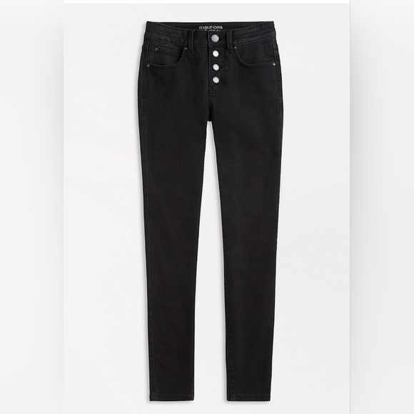 Maurices Everflex High Rise Black Button Fly Super Skinny Jean Size 16 Long - Picture 1 of 11